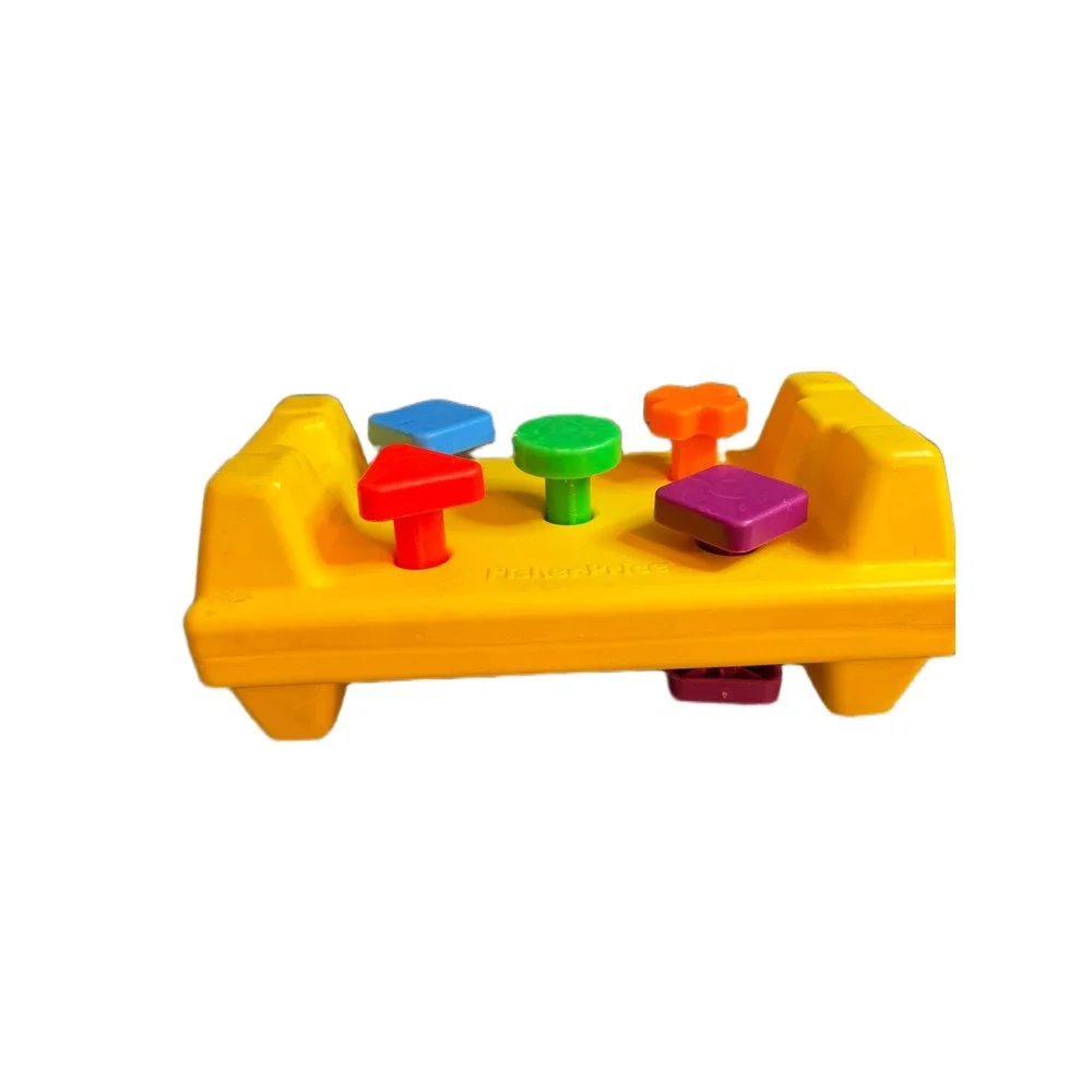 Fisher-Price Tap & Turn Bench Toddler Pounding Toy Yellow Double Sided 2035